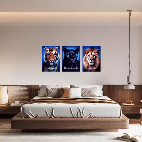 Quadro Decorativo Luxo Animais Motivação Presente Aniversári