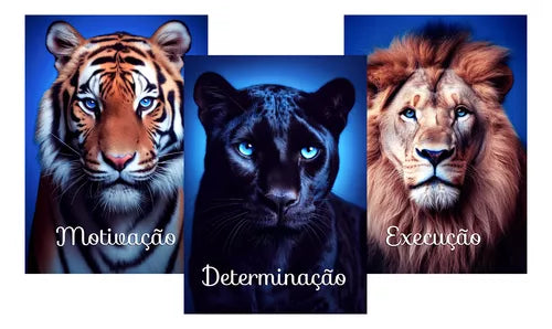 Quadro Decorativo Luxo Animais Motivação Presente Aniversári