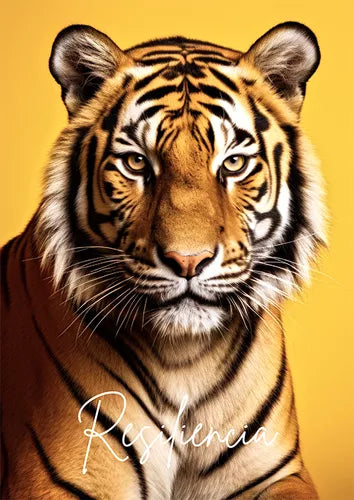 Quadro Decorativo Motivacional Ainmais Tigre Leão Onça A4