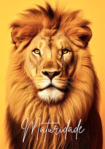 Quadro Decorativo Motivacional Ainmais Tigre Leão Onça A4